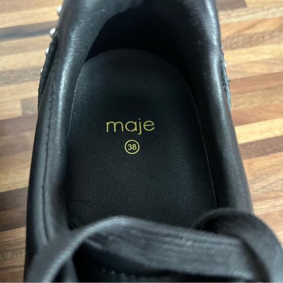 NIB Maje Flowstuds Leather Studded Trainer Sneakers - Picture 14 of 16